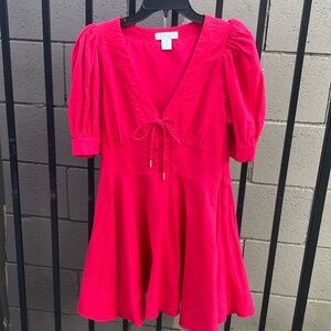 House of Harlow pink dress with side zipper.  Linen blend.  Worn once